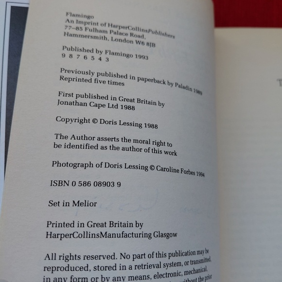 Book - Doris Lessing - THE FIFTH CHILD - signed paperback - Picture 4 of 4